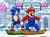 Sonic e Mario Corrida de Snowboard